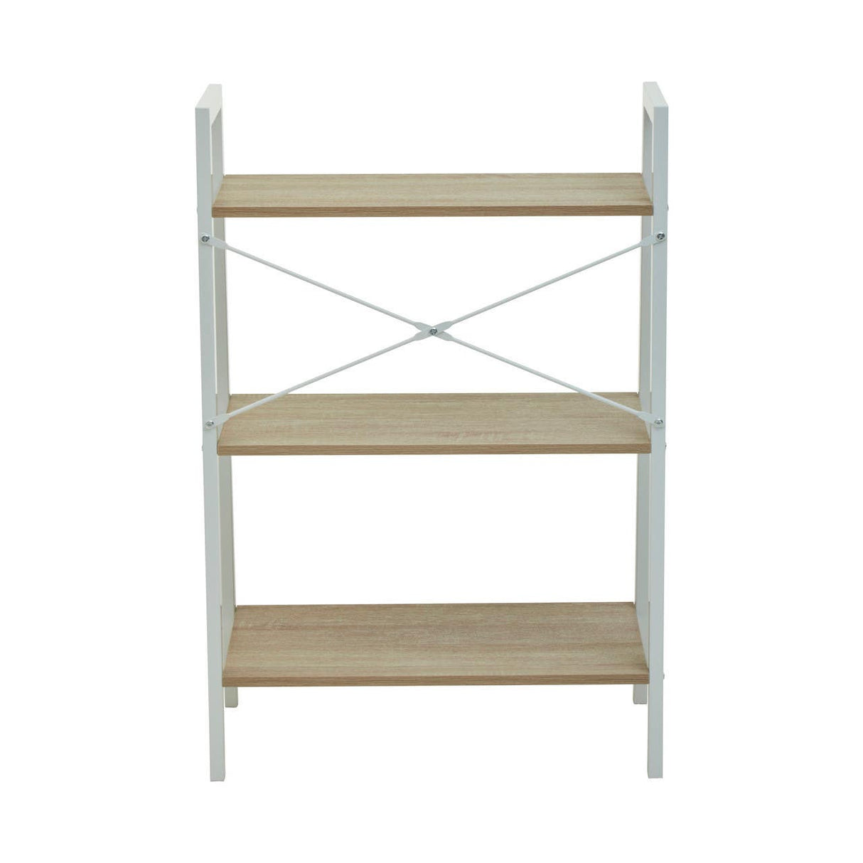 Bradbury Three Tier Natural Oak Veneer Ladder Shelf Unit