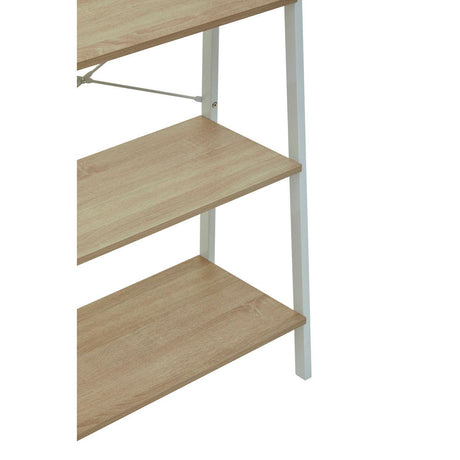 Bradbury Three Tier Natural Oak Veneer Ladder Shelf Unit