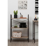 Bradbury Three Tier Grey Oak Veneer Ladder Shelf Unit