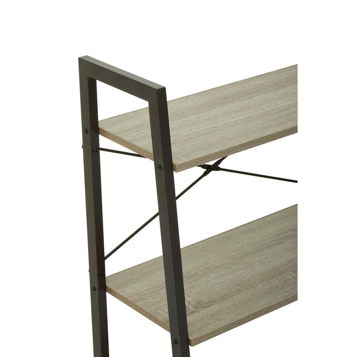 Bradbury Three Tier Grey Oak Veneer Ladder Shelf Unit