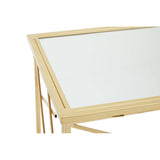 Farran Gold Finish Console Table With Mirror Top