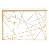 Farran Gold Finish Console Table With Mirror Top