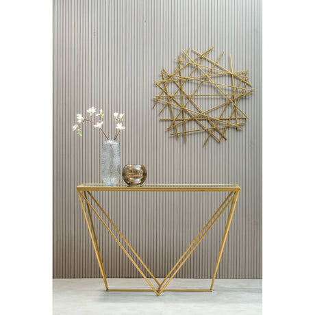 Farran Gold Finish Round Console Table