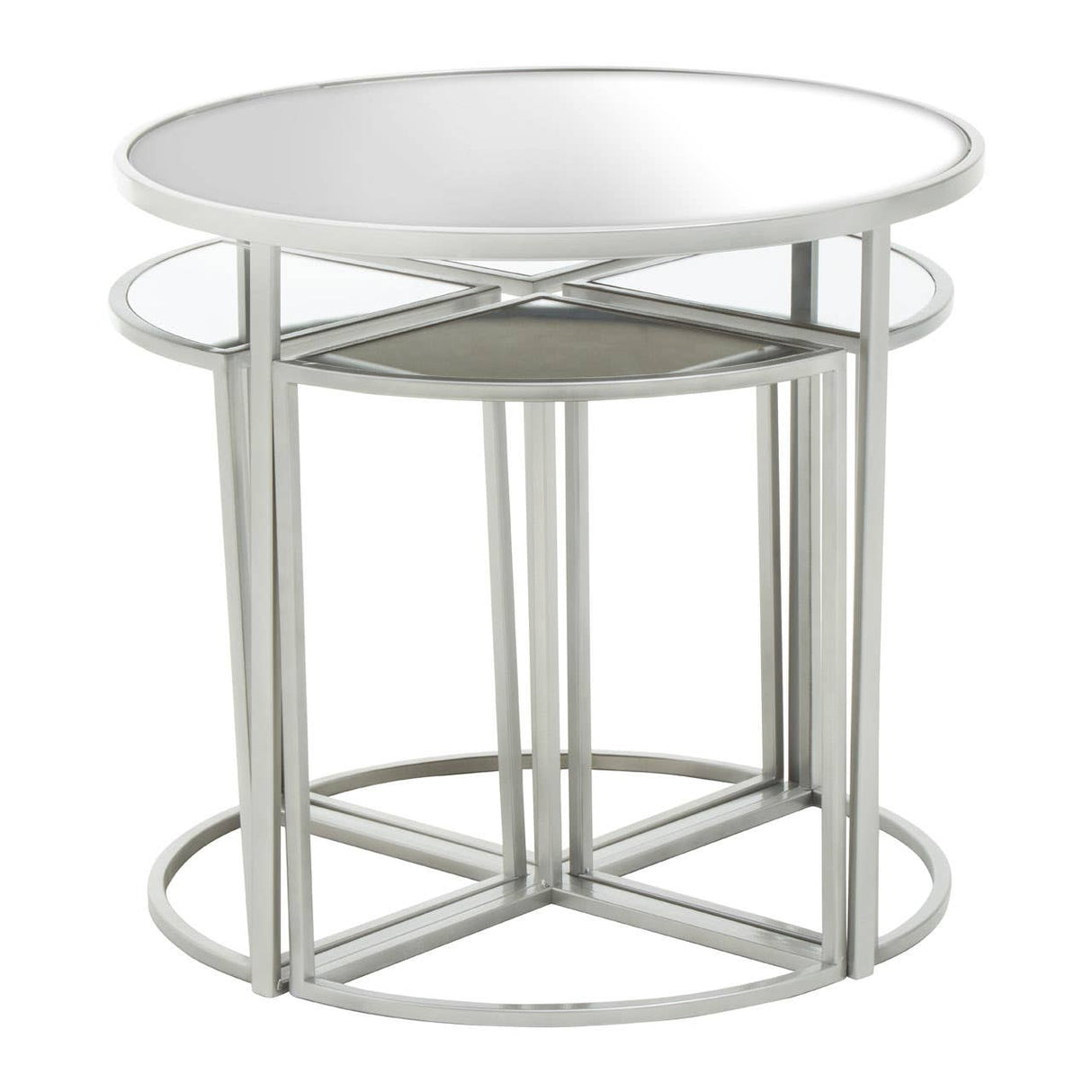 Farran 5Pc Silver Finish Iron Tables