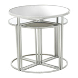 Farran 5Pc Silver Finish Iron Tables