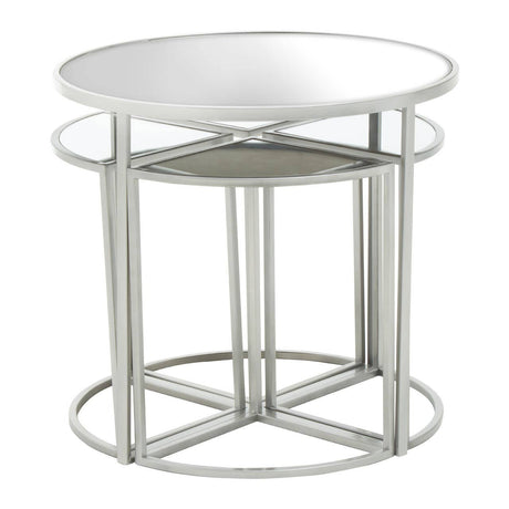 Farran 5Pc Silver Finish Iron Tables