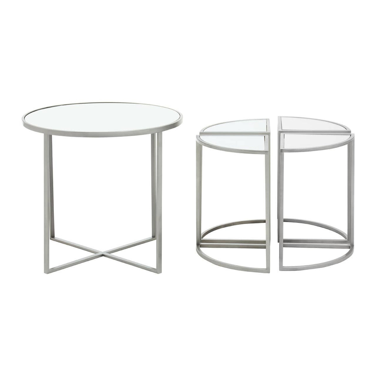 Farran 5Pc Silver Finish Iron Tables