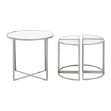 Farran 5Pc Silver Finish Iron Tables