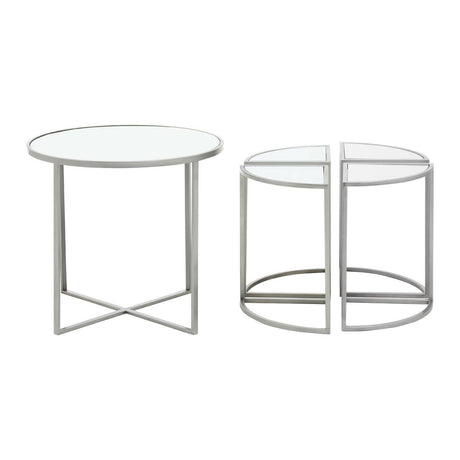 Farran 5Pc Silver Finish Iron Tables