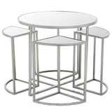 Farran 5Pc Silver Finish Iron Tables