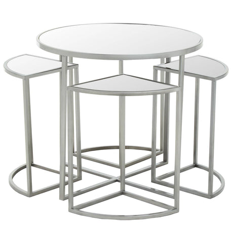 Farran 5Pc Silver Finish Iron Tables