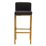 Baina Black Pu And Gold Finish Bar Chair