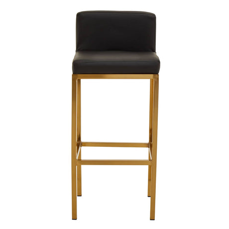 Baina Black Pu And Gold Finish Bar Chair