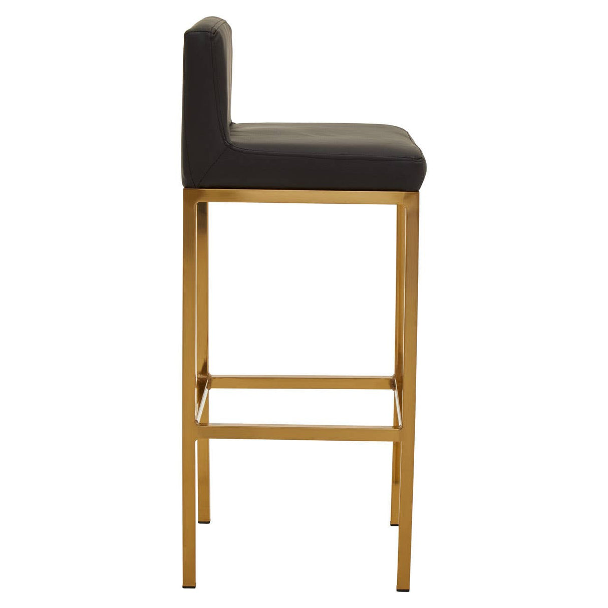 Baina Black Pu And Gold Finish Bar Chair