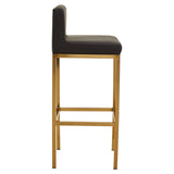 Baina Black Pu And Gold Finish Bar Chair