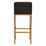Baina Black Pu And Gold Finish Bar Chair