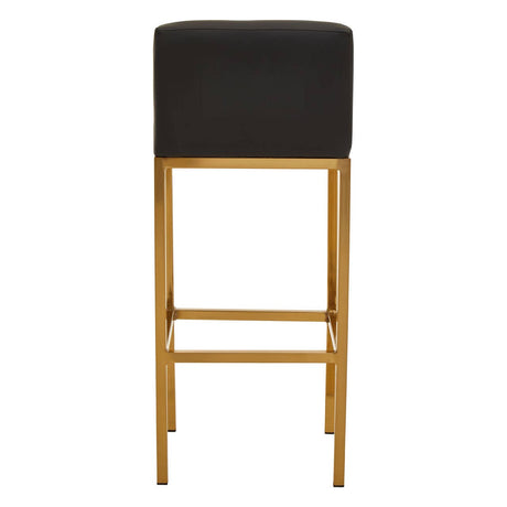 Baina Black Pu And Gold Finish Bar Chair