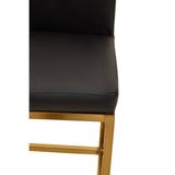 Baina Black Pu And Gold Finish Bar Chair