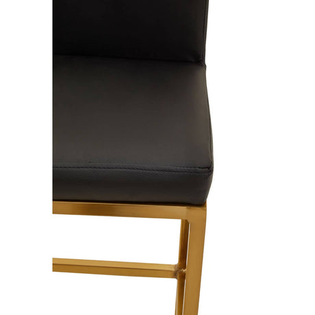 Baina Black Pu And Gold Finish Bar Chair