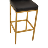 Baina Black Pu And Gold Finish Bar Chair