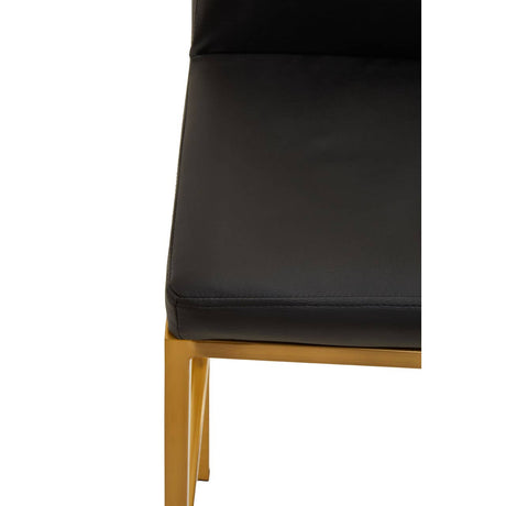 Baina Black Pu And Gold Finish Bar Chair