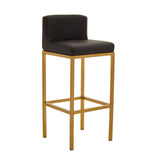Baina Black Pu And Gold Finish Bar Chair