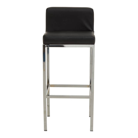 Baina Black Pu And Chrome Finish Bar Chair