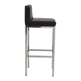 Baina Black Pu And Chrome Finish Bar Chair
