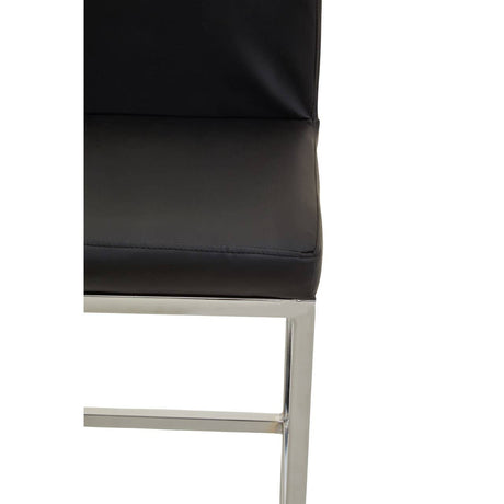 Baina Black Pu And Chrome Finish Bar Chair