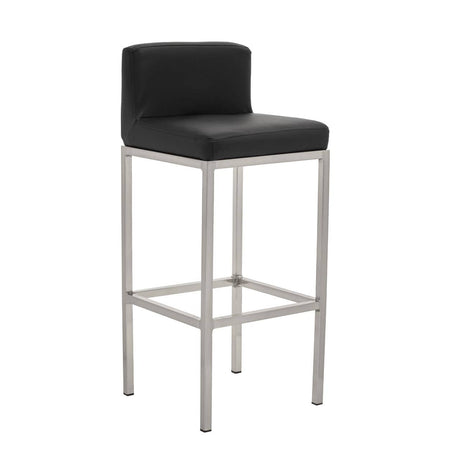 Baina Black Pu And Chrome Finish Bar Chair