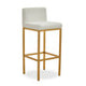 Baina White And Gold Finish Bar Chair