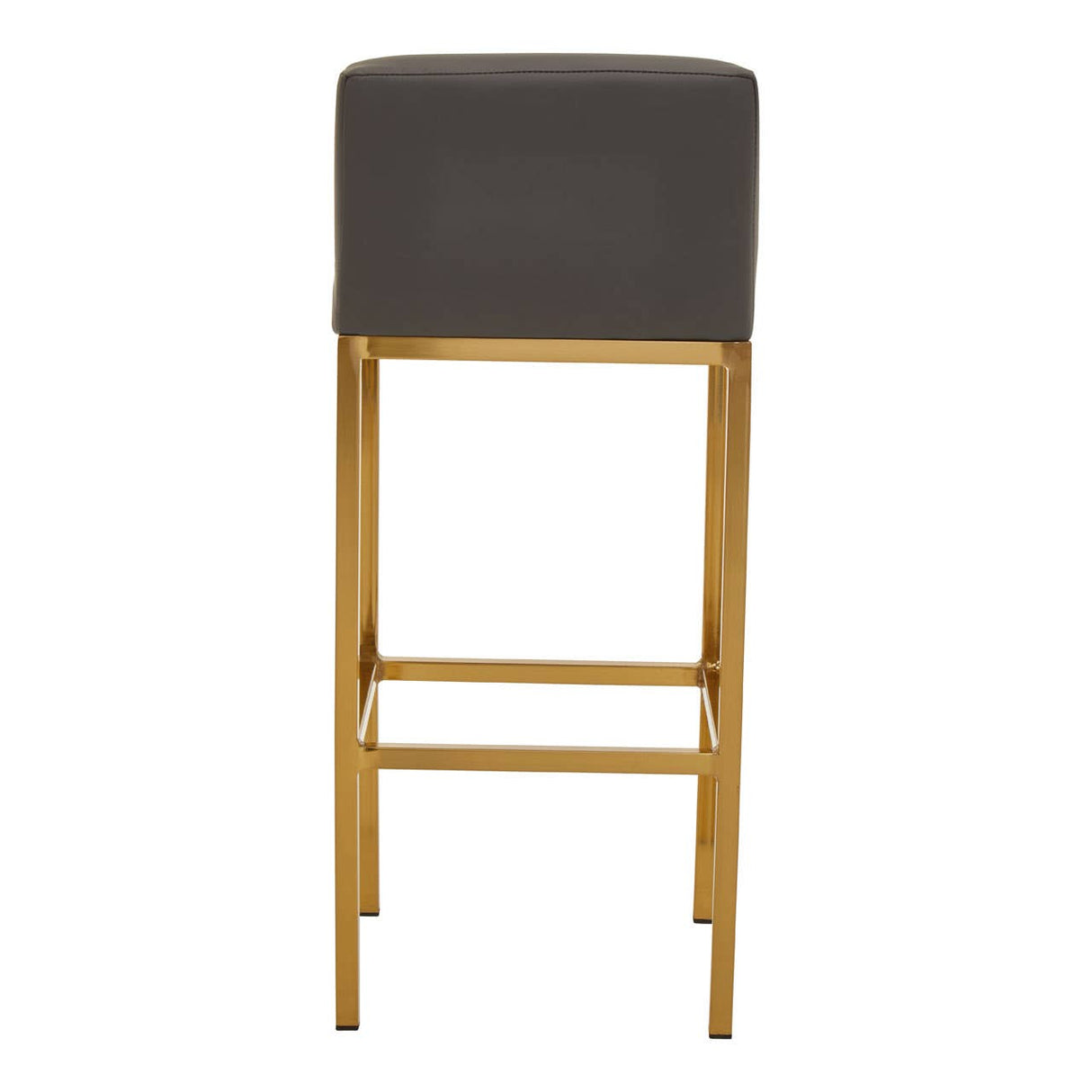 Baina Dark Grey Pu And Gold Finish Bar Chair