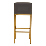 Baina Dark Grey Pu And Gold Finish Bar Chair