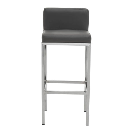 Baina Dark Grey And Chrome Finish Bar Chair