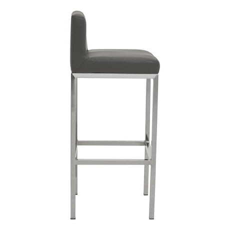 Baina Dark Grey And Chrome Finish Bar Chair