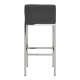 Baina Dark Grey And Chrome Finish Bar Chair