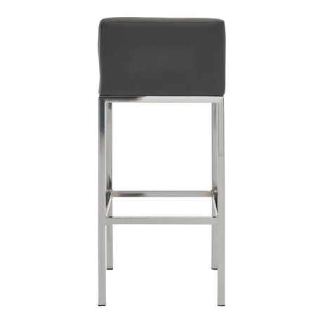 Baina Dark Grey And Chrome Finish Bar Chair