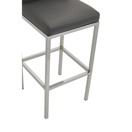 Baina Dark Grey And Chrome Finish Bar Chair