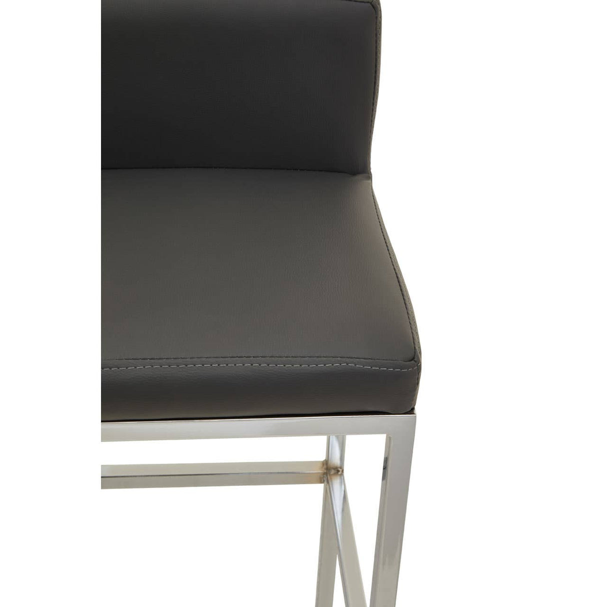 Baina Dark Grey And Chrome Finish Bar Chair