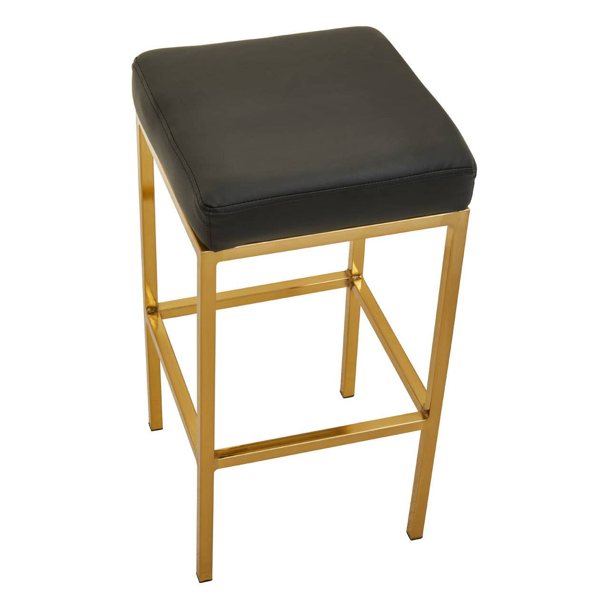 Baina Black Pu And Gold Finish Bar Stool