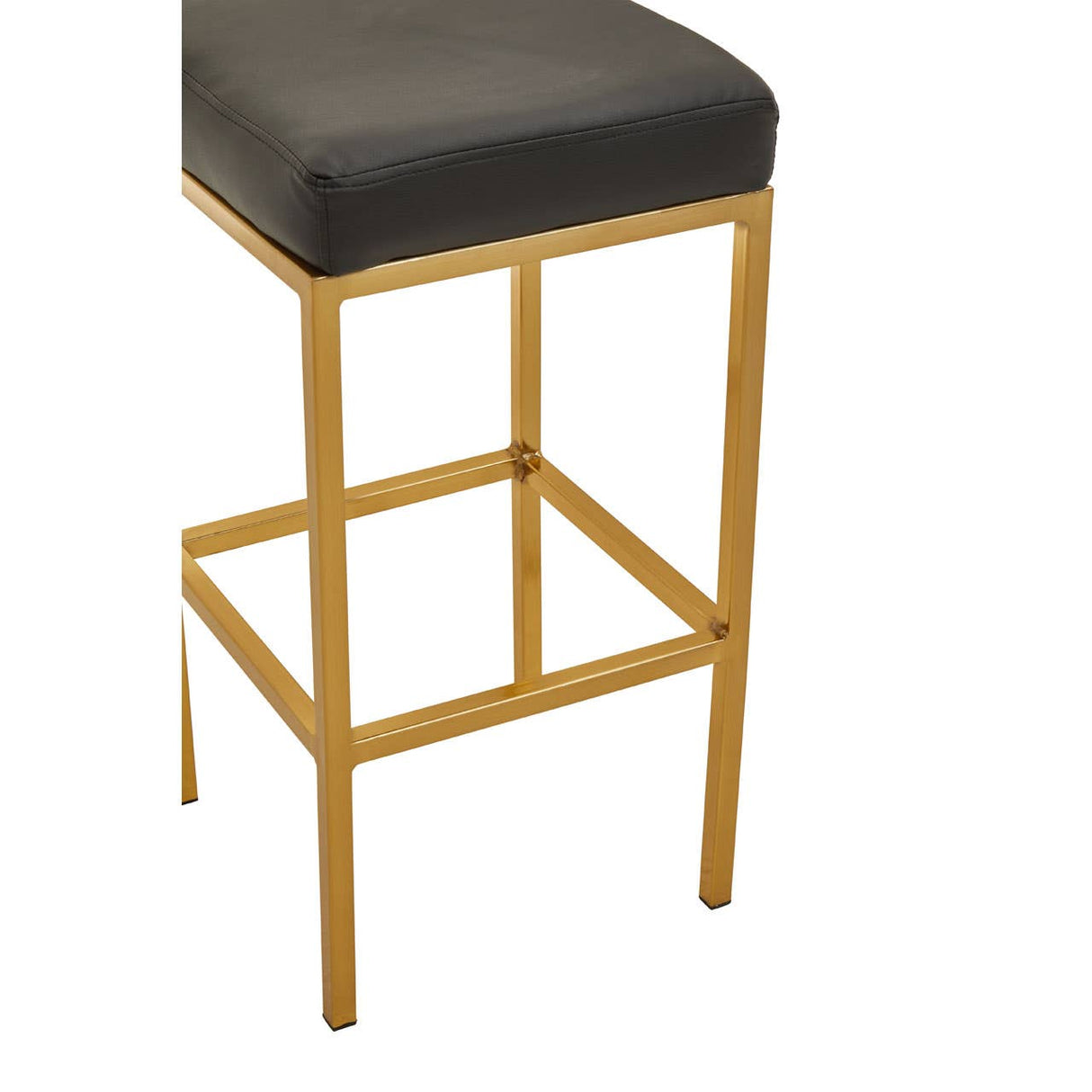 Baina Black Pu And Gold Finish Bar Stool