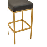 Baina Black Pu And Gold Finish Bar Stool