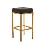 Baina Black Pu And Gold Finish Bar Stool