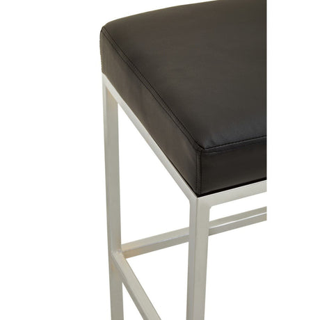 Baina Black Pu And Chrome Finish Bar Stool