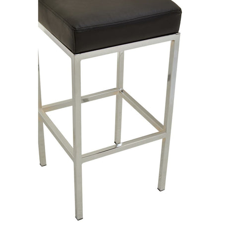 Baina Black Pu And Chrome Finish Bar Stool