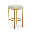 Baina White Pu And Gold Finish Bar Stool