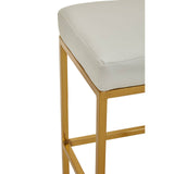 Baina White Pu And Gold Finish Bar Stool