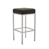 Baina Dark Grey Pu And Gold Finish Bar Stool