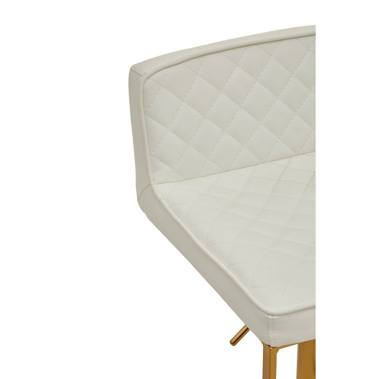 White And Gold Bar Stool With Square Base
