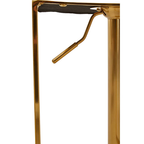 White And Gold Bar Stool With Square Base